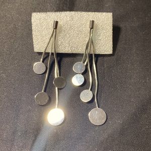 ❤️ Elegant silver brass dangling earrings .